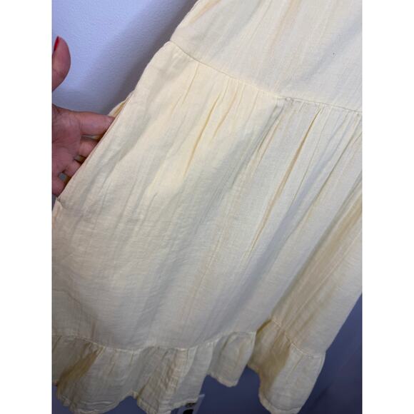 Pact Women's Organic Cotton Coastal Double Gauze Throw-And-Go Dress Sz L Yellow - Picture 5 of 10
